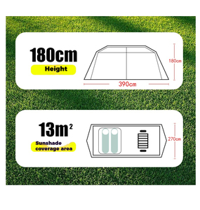 Tente de <span class=keywords><strong>camping</strong></span> familiale automatique spacieuse de 13 m² avec tapis de sol et kit d'accessoires complet - Product Image 3