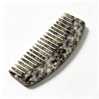 Peigne démêlant sans manche en acétate à dents larges, motif marbré, antistatique, personnalisable avec logo, pour femme, voyage et maison