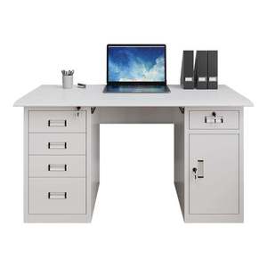 Steel Computer Desk with Drawers Lockable Cabinet Electrostatic Powder Coating Home Office <b>Study</b> <b>Table</b> - Product Image 3