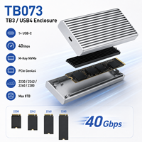 علبة تخزين M.2 NVMe SSD بسرعة 40 جيجابت في الثانية، متوافقة مع Thunderbolt 3/USB4، PCIe Gen4، بدون أدوات، سعة قصوى 8 تيرابايت، هيكل ألومنيوم مع مبدد حراري