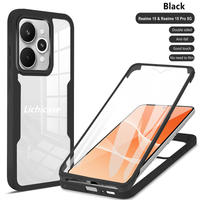 Lichicase 360 °   Coque intégrale pour Realme C83 C100 Note 80, pare-chocs en TPU, coque arrière transparente en acrylique pour téléphone portable