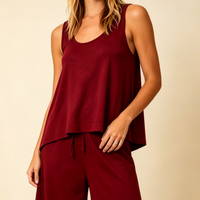 Ensemble de pyjama en bambou pour femmes certifié GOTS, débardeur sans manches et pantalon long, ensemble de vêtements de nuit respirant pour femmes en 2 pièces