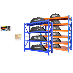 Industrial 4 Tier Durable Powder Coated Warehouse Shelving Adjustable Foldable Q235 Steel Storage System (1500x500x2000mm) - Product Image 1