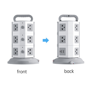 Socket <strong>Tower</strong> Power Strip <strong>Plug</strong> Surge Protector Power Strip <strong>Tower</strong> 12 AC Socket 2USB Port Surge Protector - Product Image 2