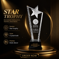 Plaque de cristal personnalisée, trophée gravé au laser, récompense d'entreprise pour souvenir de cérémonie