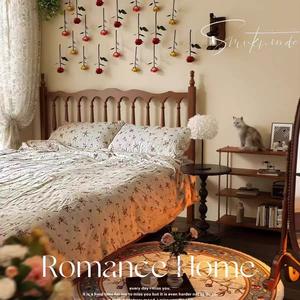 Американская ретро кровать из массива дерева ветровый французский средневековый стиль современный минималистский двуспальная кровать Главная спальня - Product Image 2