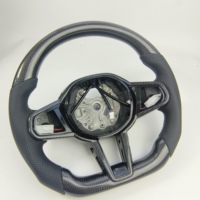 Volant de course en cuir et fibre de carbone pour X3 G01 X4 X5 G05 M3/M4 à fond plat avec lumières de changement de vitesse