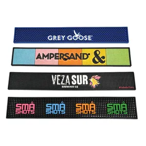 Custom Designed Rubber Beer Dripping Soft PVC Bar Mat with Logo Stocked Drink Mats