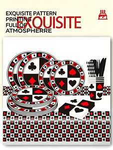 Articles de fête sur le thème du poker, ensemble de vaisselle jetable, assiettes, gobelets, serviettes en papier pour soirée casino - Product Image 6