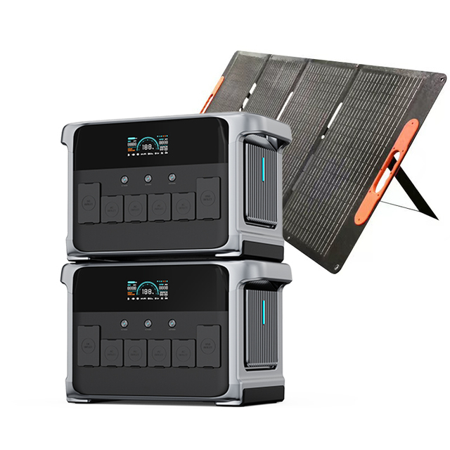 Expandable Solar Generator Balcony Solar System 2400W 1200W 600W with Long Life LiFePO4 Lithium Ion Battery and Solar Panels