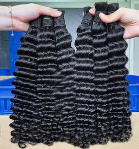 Extensiones de Cabello Humano 100% Natural al por Mayor, Cabello Humano de Alta Calidad con Ondas Profundas, Cabello de un Solo Donante, Cutícula Alineada, Cabello Natural Sin Procesar - Product Image 3