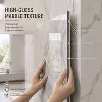 Plaque de co-extrusion en PVC rigide haute densité 4-18 mm pour meubles, armoires, revêtements muraux, panneau à motif marbre personnalisable
