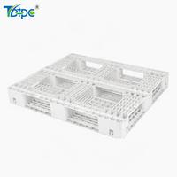 Palette en plastique HDPE 1200*1200mm, couleur personnalisée, à plateau plat, 9 pieds, anti-humidité et anti-poussière, pour la logistique