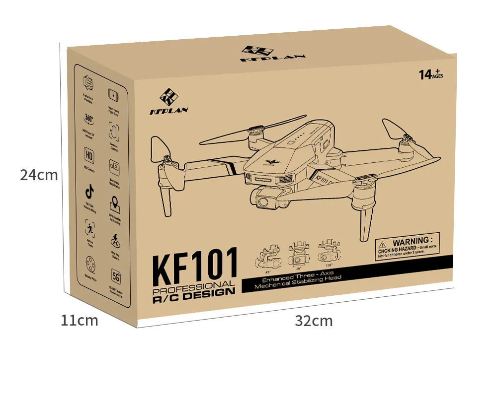 KF101 MAX 3-axis gimbal Drone 3KM Distance GPS 4K optical flow dual camera 5G transmission EIS RC Quadcopter Christmas Gift