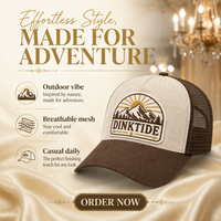 Casquette de camionneur vintage en daim et maille avec patch brodé personnalisé pour les sports de plein air