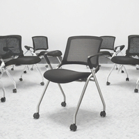 Chaise de conférence ergonomique moderne à dossier haut en maille pliable pour la maison, le bureau, l'école, l'hôpital