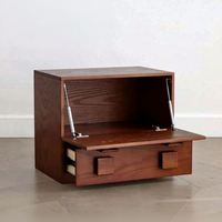 Table de chevet rétro nordique en bois avec tiroirs miroir, table d'appoint pour appartement, salon, entrée, petite combinaison de rangement