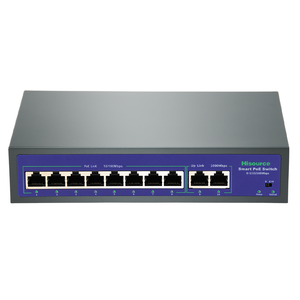 PSE มาตรฐาน8 + 2สวิตช์ PoE ที่ไม่มีการจัดการ120วัตต์แหล่งจ่ายไฟ VLAN 250เมตรระยะทางไกล - Product Image 1