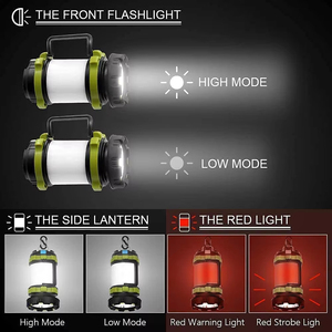 Luz LED portátil para acampar, linterna de mano recargable por USB, luz de búsqueda impermeable para tiendas de campaña al aire libre, pesca y trabajo - Product Image 4
