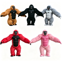 Costume de mascotte gonflable surdimensionné de gorille de 2-3 m pour adulte, en peluche, pour Halloween, Noël, centre commercial, fête