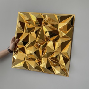 Pannelli murali in PVC placcato oro 3D pannelli murali decorativi lucidi adatti per <span class=keywords><strong>locali</strong></span> commerciali - Product Image 4