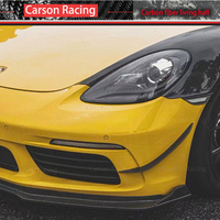 Aileron de couteau de pare-chocs avant en Fiber de carbone véritable pour Porsche 718 Cayman Boxster pièces de carrosserie en Fiber de carbone sèche