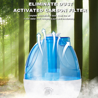 Humidificateur électrique ultrasonique classique 2,5 L en plastique, diffuseur d'aromathérapie à brume froide, veilleuse, faible bruit, pour hôtel et bureau