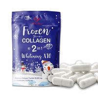 Pilules éclaircissantes personnalisées à base de plantes, supplément pour la peau, collagène peptide congelé 2-en-1, capsules pour adultes, emballage en sachet