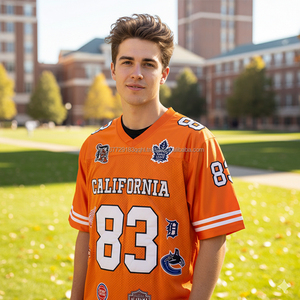 ODM Wholesale Custom Team Logo Retro Football Jersey Mesh Shiny Fabric <b>Patchwork</b> Heavy Embroidery Streetwear Jersey GameDay Wear - Product Image 1