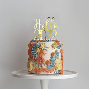 Nuevo diseño acrílico pastel decoración Plugin Happy Holidays Año Nuevo número pastel Topper - Product Image 2