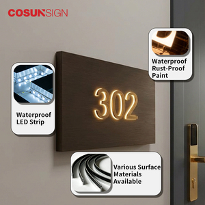 <span class=keywords><strong>Plaque</strong></span> <span class=keywords><strong>de</strong></span> <span class=keywords><strong>porte</strong></span> durable résistante aux intempéries en métal, design personnalisé pour villa, bureau et espaces publics - Product Image 5