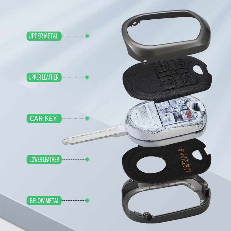 Zinc Alloy Leather Car Key Case Cover for Ford Edge 2013 | OEM Keychain Accessories