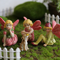 Figurines de fées miniatures avec ailes, en résine, faites à la main, peintes à la main, taille personnalisée, accessoires pour pot de jardin, objets de collection, marque Wutong
