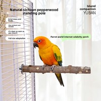 Bâton de perroquet en bois de poivre du Sichuan, branche naturelle ronde de Chine, pour le molaire et le bec, fournitures pour oiseaux