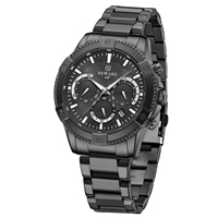 Montre sport de luxe pour homme, quartz, bracelet en acier inoxydable, boîtier en alliage, chronographe, étanche, multifonction