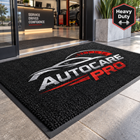 Tapis d'entrée moderne en nylon réversible HM, logo personnalisé imprimé, dos antidérapant en caoutchouc, lavable, résistant, tapis de porte intérieur