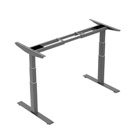 Bureau debout ergonomique intelligent en acier inoxydable à hauteur réglable, 3 niveaux, double moteur, cadre de bureau, mobilier de bureau, vente chaude OEM/ODM