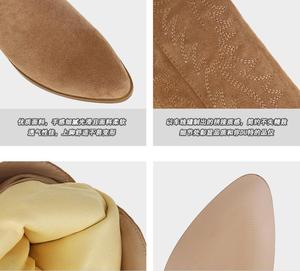 2025 mùa xuân và mùa đông mới thô gót nhìn mỏng cao dài khởi động không quá đầu gối thêu Retro Tây cao bồi khởi động - Product Image 2