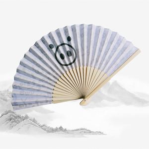 Handmade Bamboo Dance Fan for Women Business Gift With Painting Pattern 33Cm Promotion Fan Advertising - Product Image 3