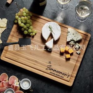 Bamboo Cutting Board 40.6x28cm Laser Engraved Cheese Serving Tray Rectangle Multifunction Kitchen Chopping <b>Block</b> - Product Image 1