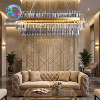 Lustre LED ovale moderne et minimaliste de luxe en verre couleur cuivre, à intensité variable, avec garantie de 2 ans pour les salons domestiques