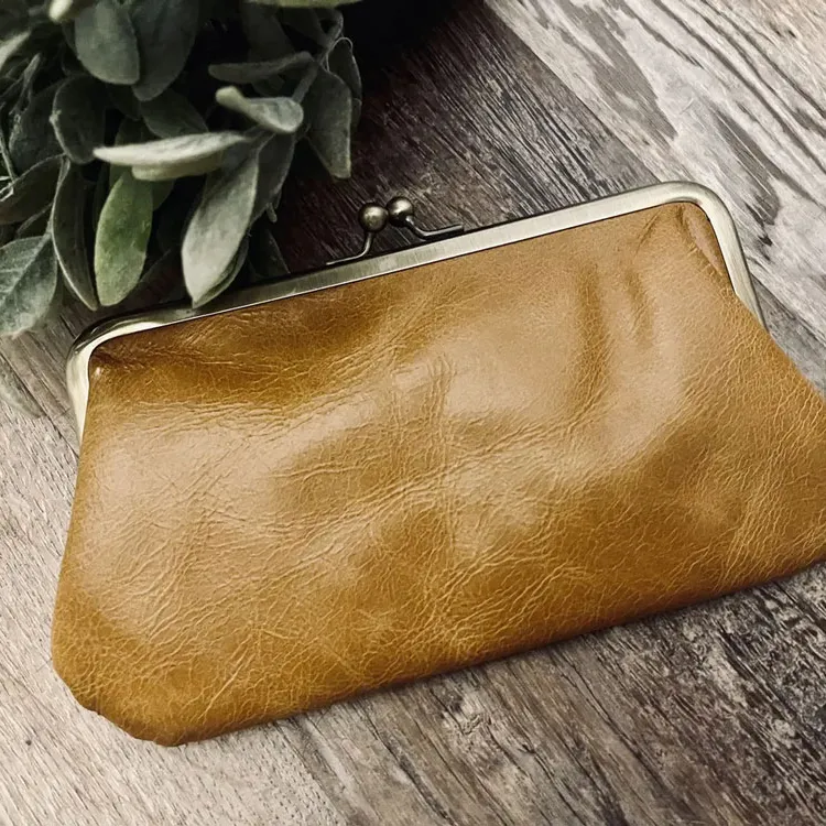 RTS New Arrival Genuine Leather Wallet Ladies Clutch Bag Coin Purse ID Card Holder Hobo Clasp Wallet