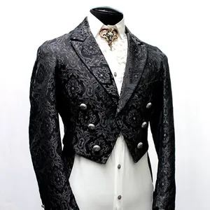 맞춤형 블랙 인쇄 고스 펑크 귀족 스타일 테일 코트 자켓
