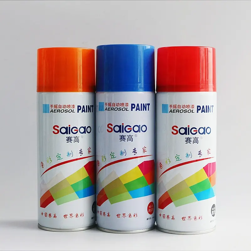 SAIGAO China Manufacture Metallic Spray Paint Liquid Aerosol Silver Chrome Golden Spray Paint