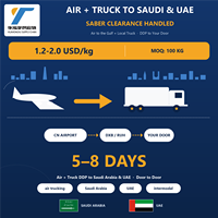 Transport aérien DDP Chine vers Arabie Saoudite, Émirats arabes unis, Dubaï, service de transitaire porte-à-porte, service de logistique intermodal express aérien et routier