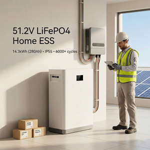 แบตเตอรี่สำรองไฟบ้านแบบ All-in-One 51.2V สำหรับ OEM/Private Label  แบบต่อพ่วงได้ ความจุ 5kWh 10kWh 15kWh พร้อมหน้าจอ LCD ระบบจัดการแบตเตอรี่ (BMS) รองรับ CAN, RS485  20 ภาษา รวมถึงภาษาอาหรับ รุ่น NEHC000 - Product Image 6