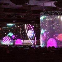 Projection immersive d'écran de gaze de maille holographique gris noir blanc transparent 3 holo pour le musée, concert, conférence, mariage