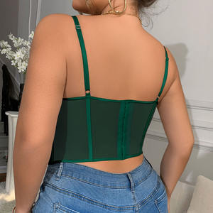 Kadınlar dantel büstiyer üst seksi tam örgü See Through spagetti kayışı ince Y2K dışarı gidiyor gece kulübü parti korse kadınlar iç<span class=keywords><strong>in</strong></span> Tops - Product Image 5