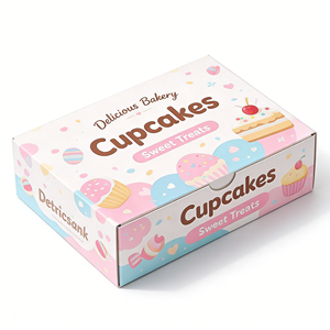 กล่องบรรจุภัณฑ์เค้กสำหรับอีคอมเมิร์ซ กล่องกระดาษลูกฟูกแบบ B และ E พร้อมตัวเลือกแบบไดคัท กล่องไปรษณีย์ OEM - Product Image 4