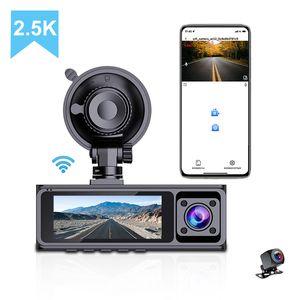 3 Kênh 2.5K Xe Tiện Ích Hộp Đen <span class=keywords><strong>DVR</strong></span> Ghi Đêm Phiên Bản GPS Phía Trước Bên Trong Phía Sau Chế Độ Đỗ Xe Wifi Dashcam Máy Ảnh - Product Image 1